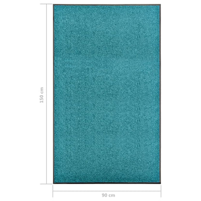 Doormat Washable Cyan 90x150 cm
