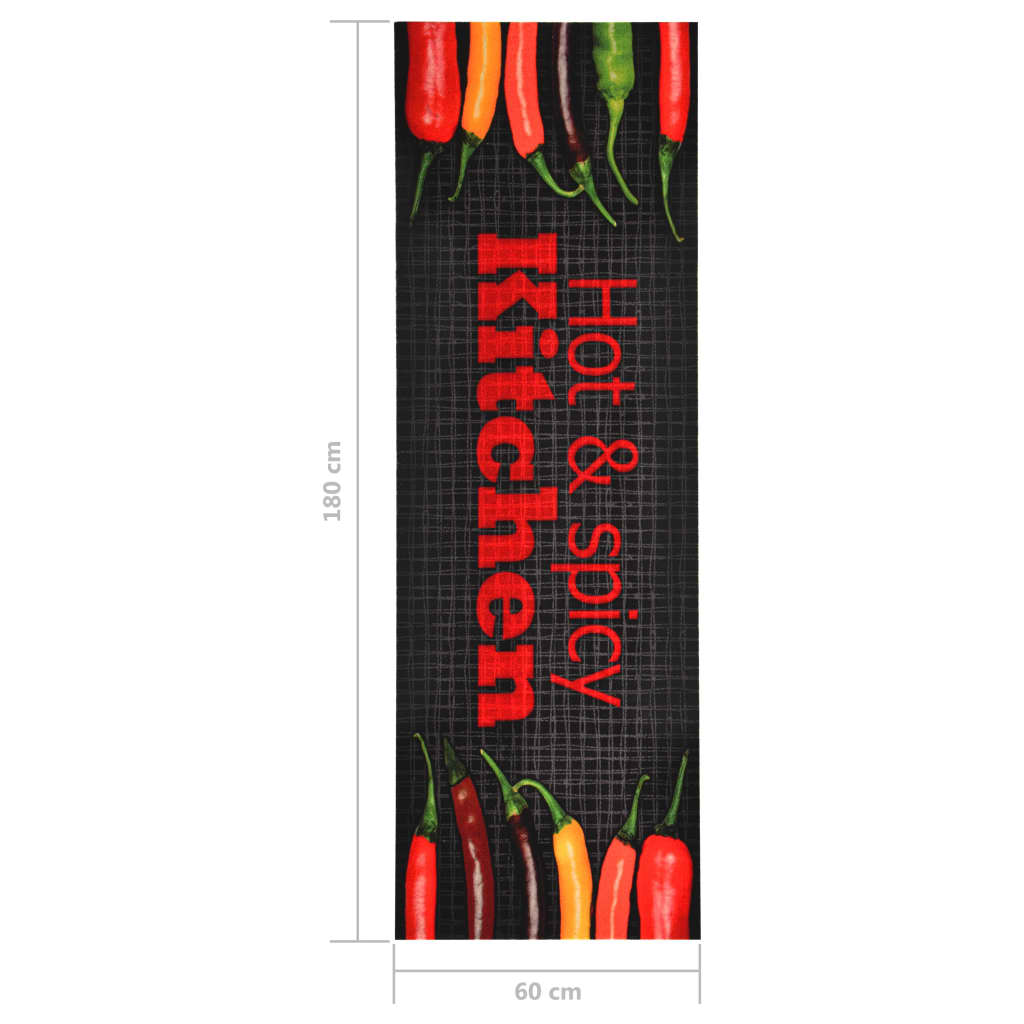 Kitchen Floor Mat Washable Hot&Spicy 60x180 cm