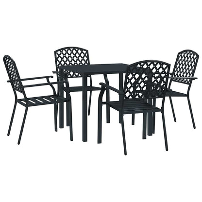 Outdoor Chairs 4 pcs Mesh Design Steel Anthracite
