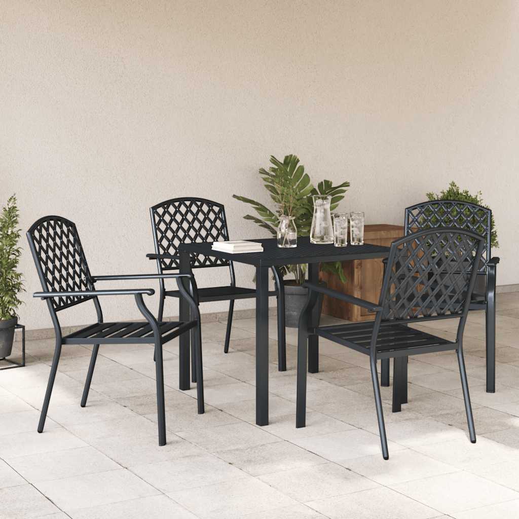 Outdoor Chairs 4 pcs Mesh Design Steel Anthracite