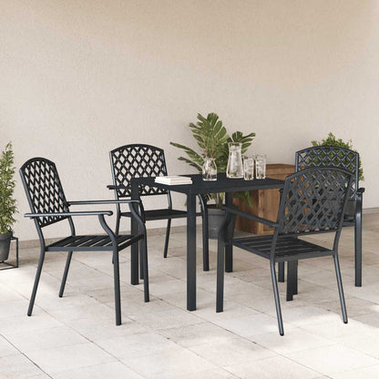 Outdoor Chairs 4 pcs Mesh Design Steel Anthracite