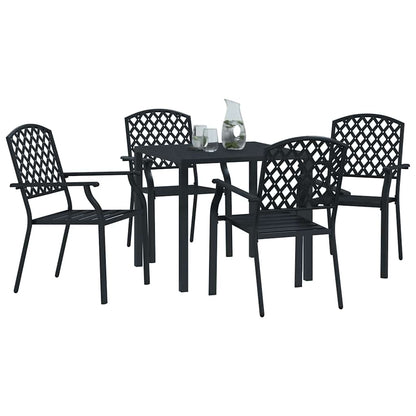 Outdoor Chairs 4 pcs Mesh Design Steel Anthracite