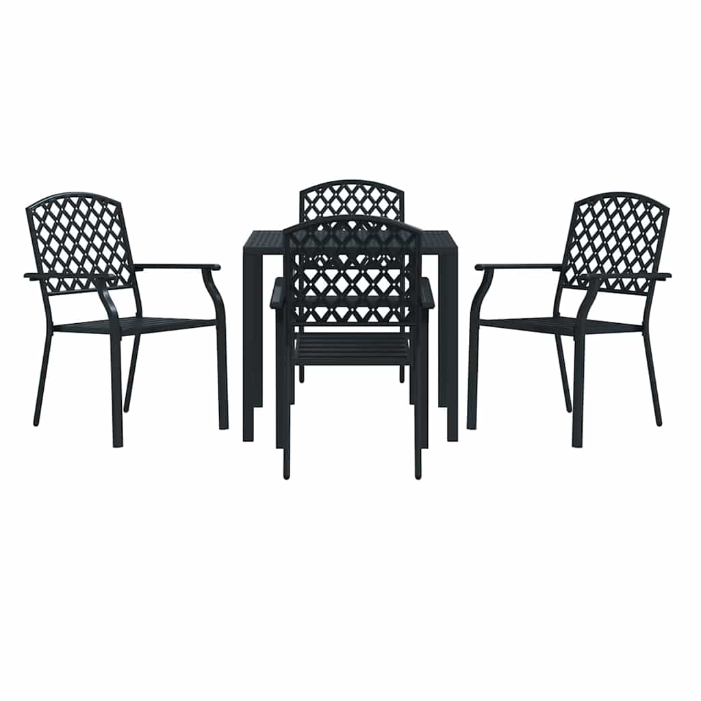 Outdoor Chairs 4 pcs Mesh Design Steel Anthracite