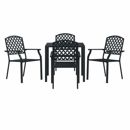 Outdoor Chairs 4 pcs Mesh Design Steel Anthracite