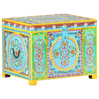 Hand Painted Storage Box 50x40x40 cm Solid Mango Wood