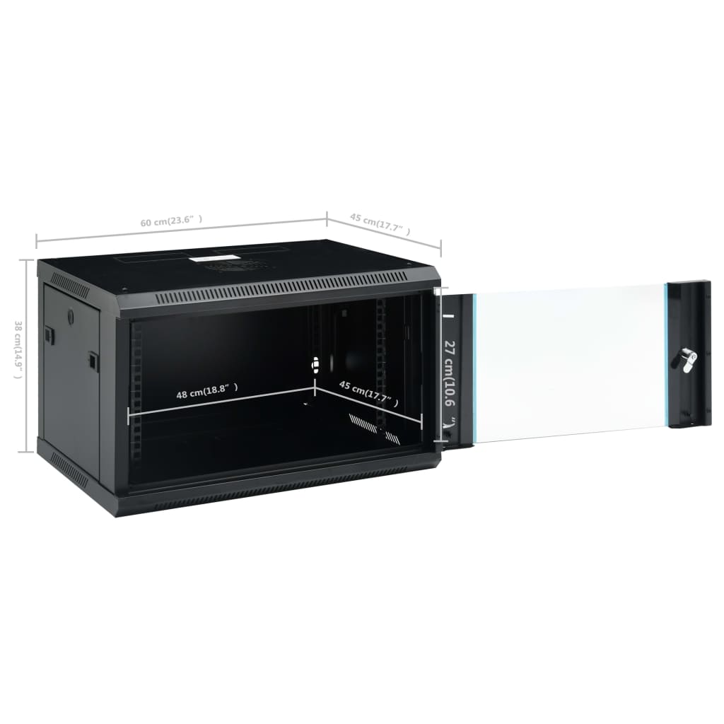 6U Wall Mounted Network Cabinet 19 IP20 600x450x375 mm