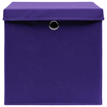 Storage Boxes with Covers 10 pcs 28x28x28 cm Purple