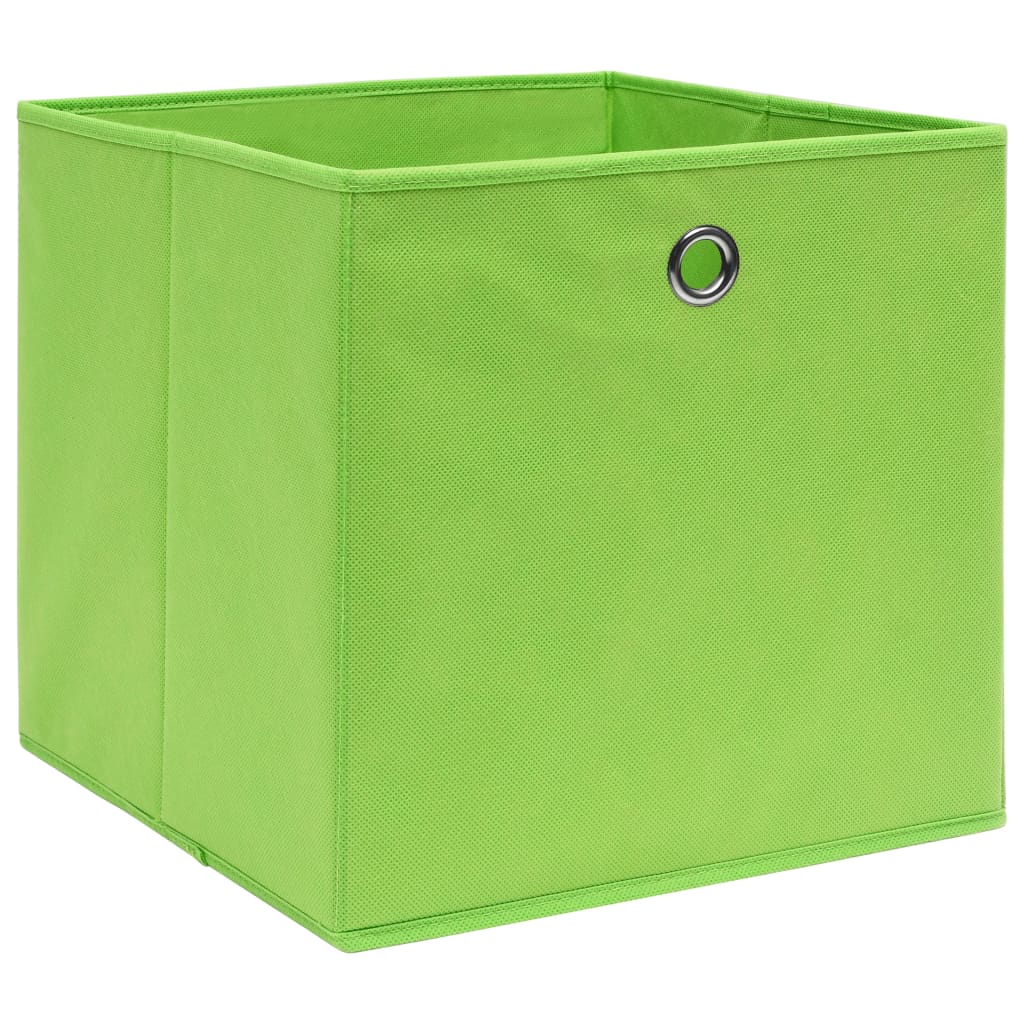 Storage Boxes 10 pcs Non-woven Fabric 28x28x28 cm Green