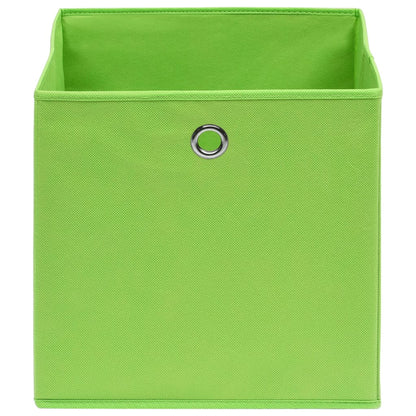 Storage Boxes 10 pcs Non-woven Fabric 28x28x28 cm Green