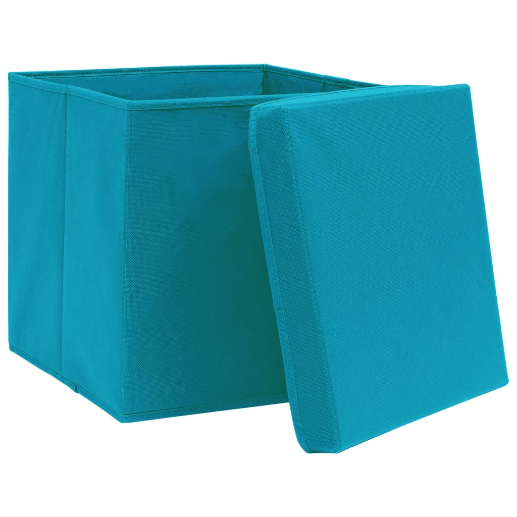 Storage Boxes with Covers 4 pcs 28x28x28 cm Baby Blue