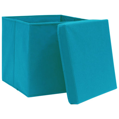 Storage Boxes with Covers 4 pcs 28x28x28 cm Baby Blue