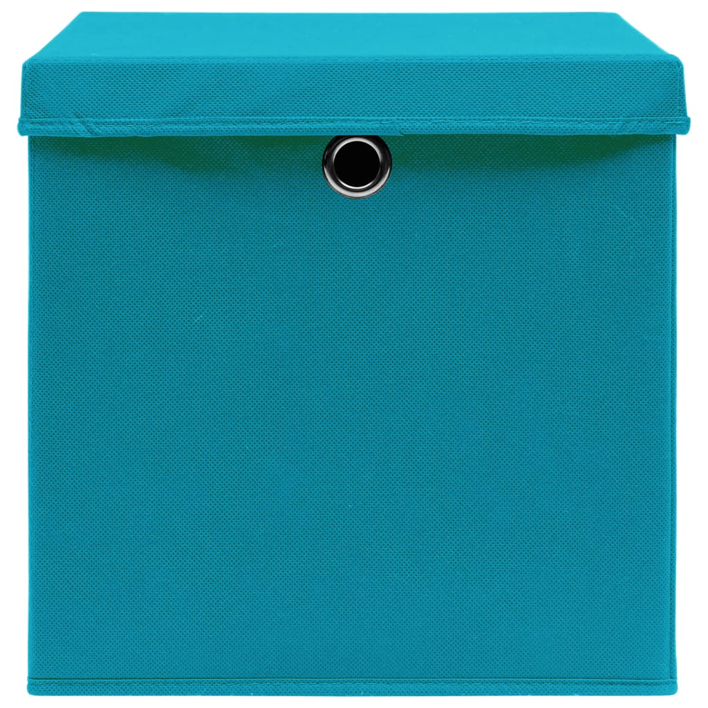 Storage Boxes with Covers 4 pcs 28x28x28 cm Baby Blue