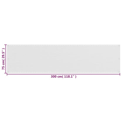 Balcony Screen White 75x300 cm HDPE