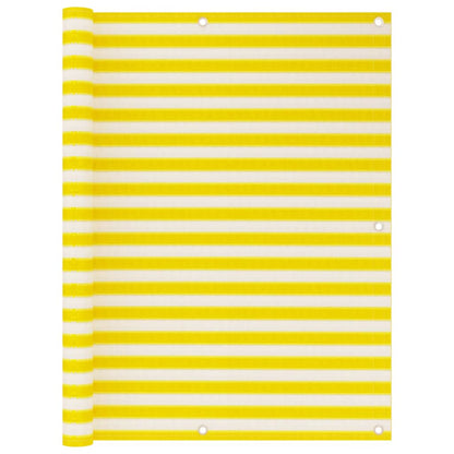 Balcony Screen Yellow and White 120x600 cm HDPE
