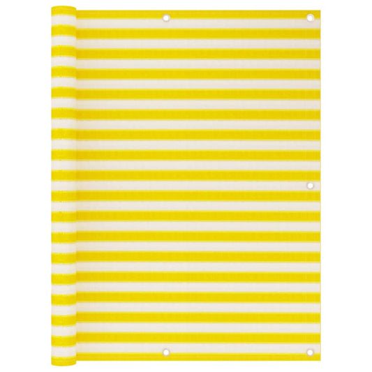 Balcony Screen Yellow and White 120x600 cm HDPE