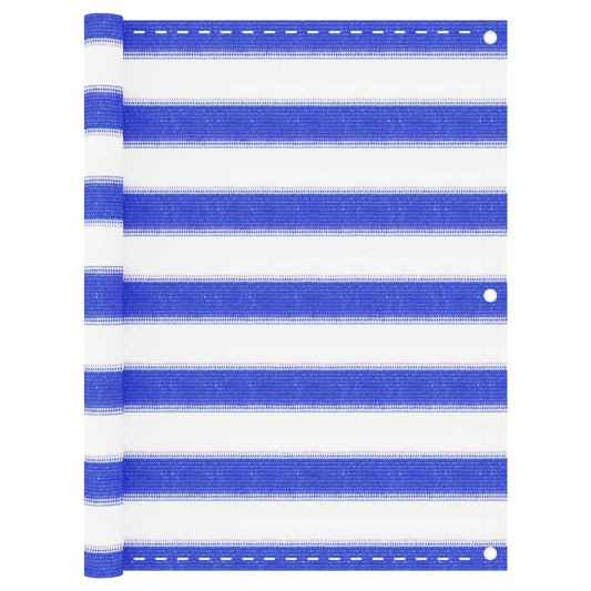 Balcony Screen Blue and White 75x500 cm HDPE