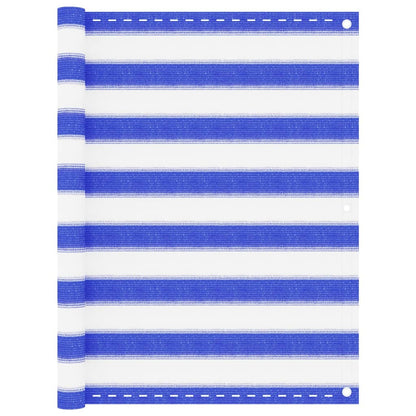 Balcony Screen Blue and White 90x500 cm HDPE