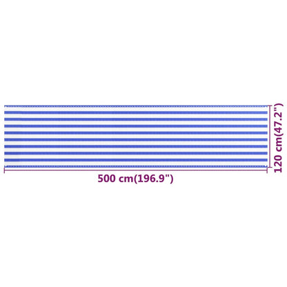 Balcony Screen Blue and White 120x500 cm HDPE