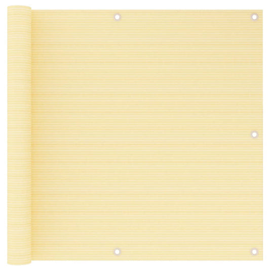 Balcony Screen Beige 90x500 cm HDPE