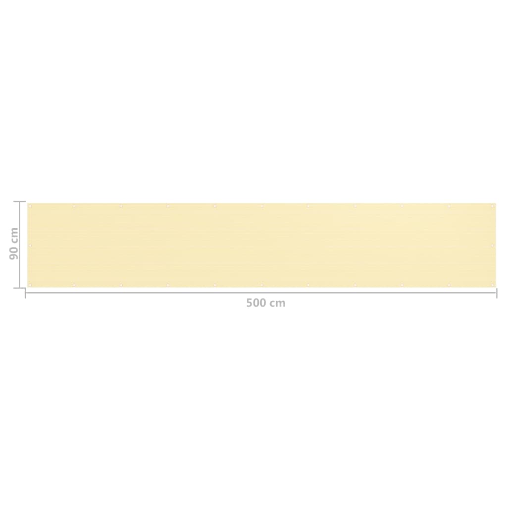 Balcony Screen Beige 90x500 cm HDPE