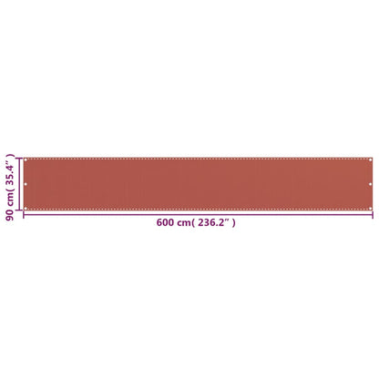 Balcony Screen Terracotta 90x600 cm HDPE