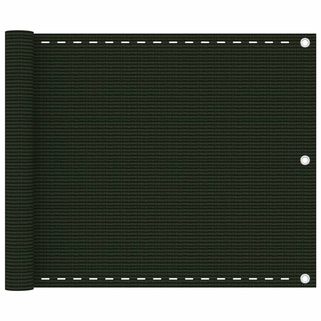 Balcony Screen Dark Green 75x500 cm HDPE