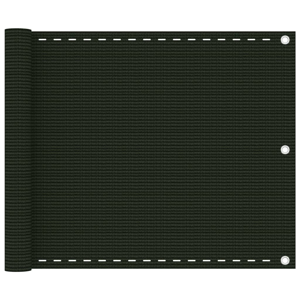 Balcony Screen Dark Green 75x600 cm HDPE