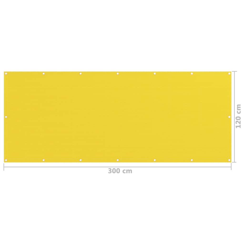 Balcony Screen Yellow 120x300 cm HDPE
