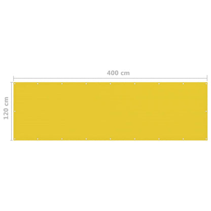 Balcony Screen Yellow 120x400 cm HDPE