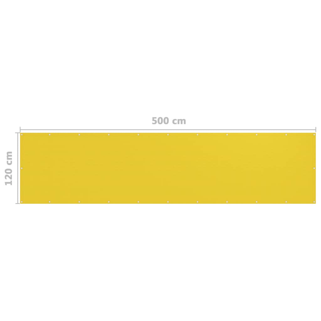 Balcony Screen Yellow 120x500 cm HDPE