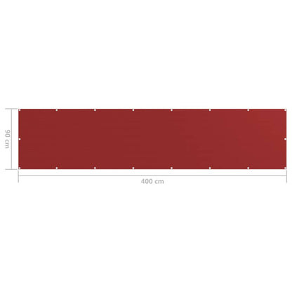 Balcony Screen Red 90x400 cm HDPE