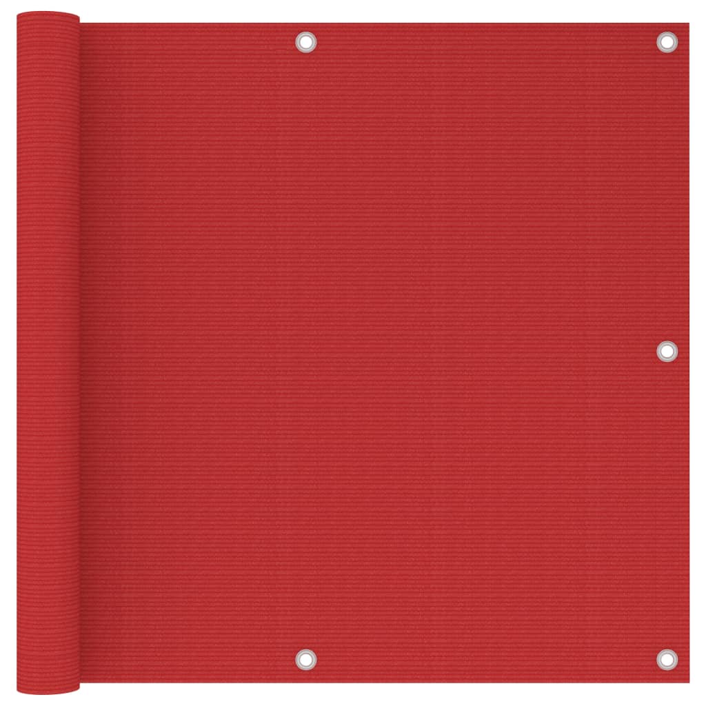 Balcony Screen Red 90x500 cm HDPE