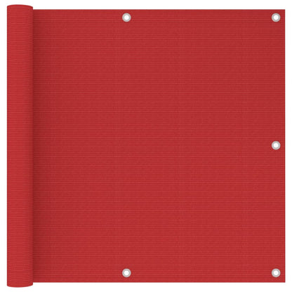 Balcony Screen Red 90x500 cm HDPE