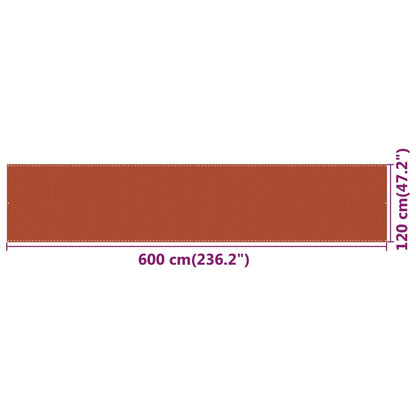 Balcony Screen Orange 120x600 cm HDPE