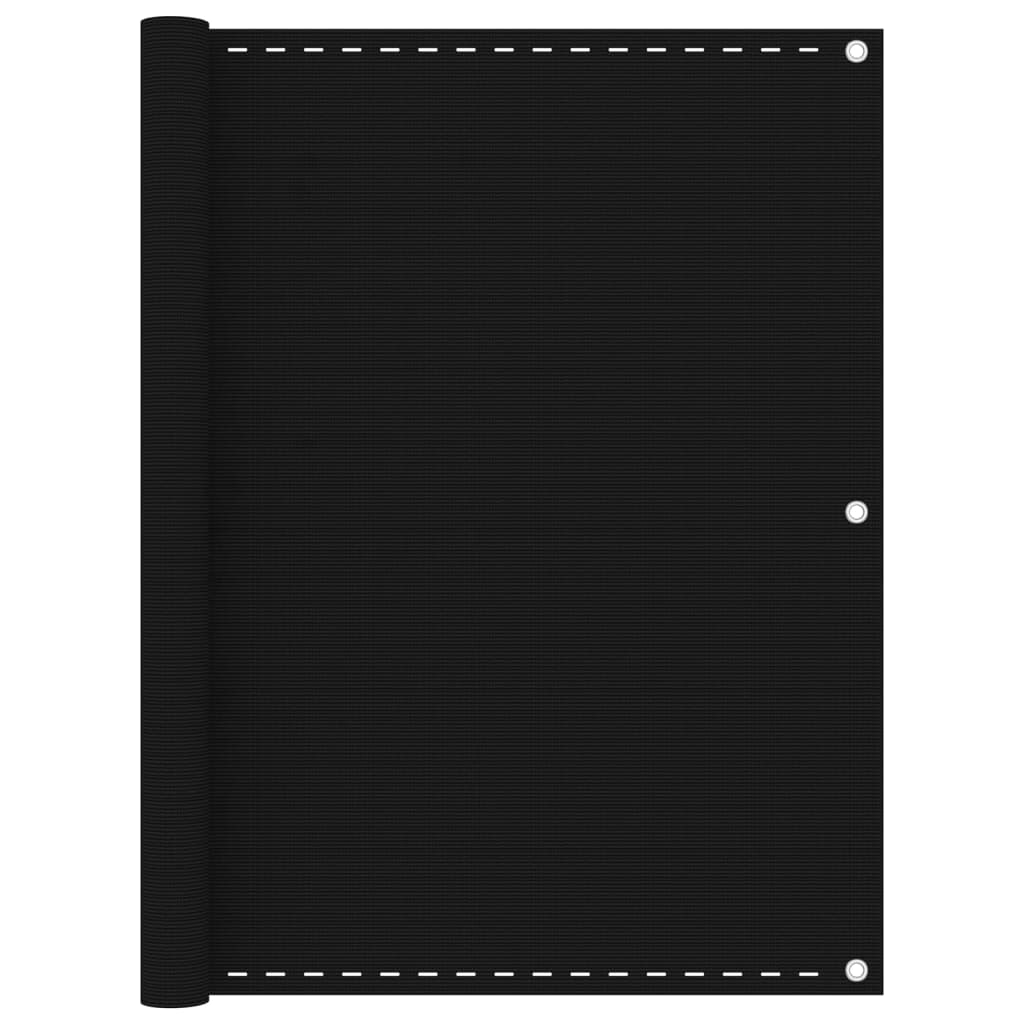 Balcony Screen Black 120x400 cm HDPE