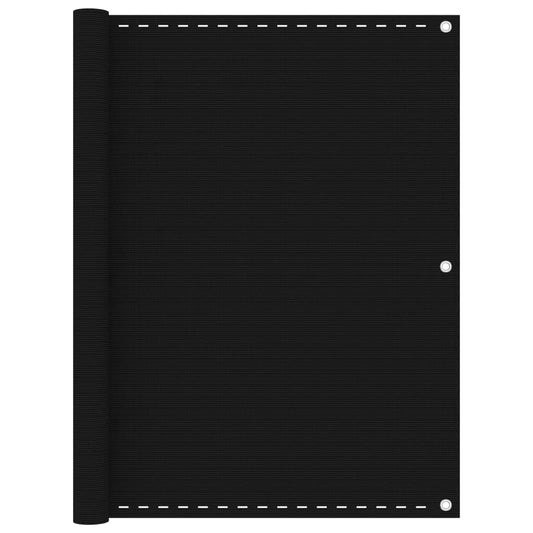 Balcony Screen Black 120x400 cm HDPE