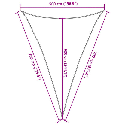 Sunshade Sail 160 g/m² Cream 5x7x7 m HDPE
