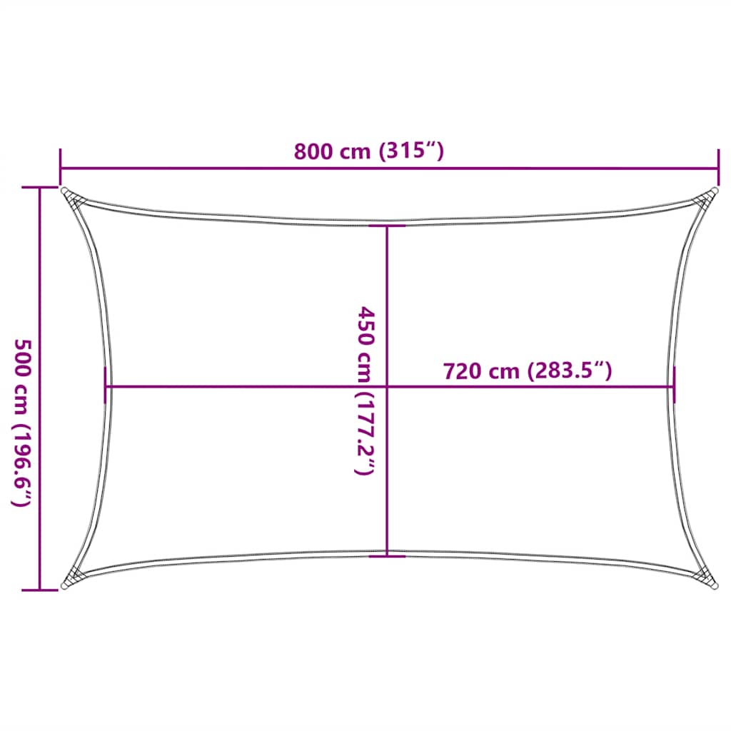 Sunshade Sail 160 g/m² Light Green 5x8 m HDPE