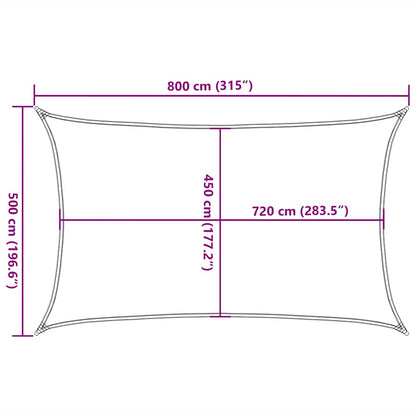 Sunshade Sail 160 g/m² Light Green 5x8 m HDPE
