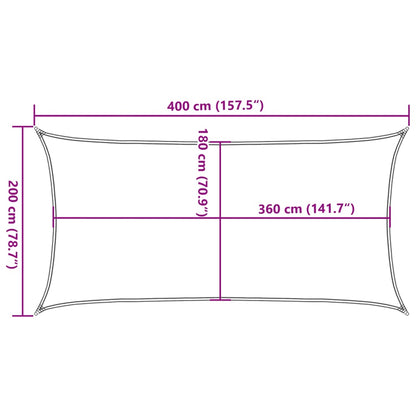 Sunshade Sail 160 g/m² Dark Green 2x4 m HDPE
