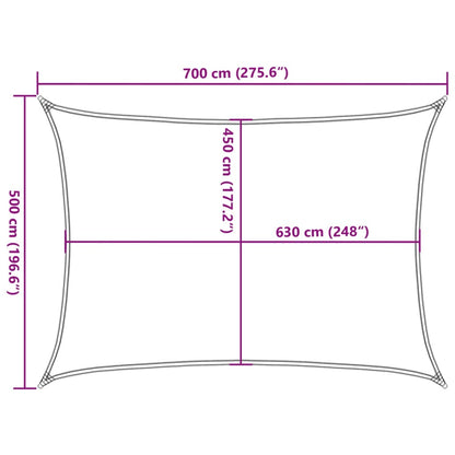 Sunshade Sail 160 g/m² Dark Green 5x7 m HDPE