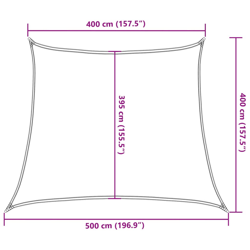 Sunshade Sail 160 g/m² Dark Green 4/5x4 m HDPE