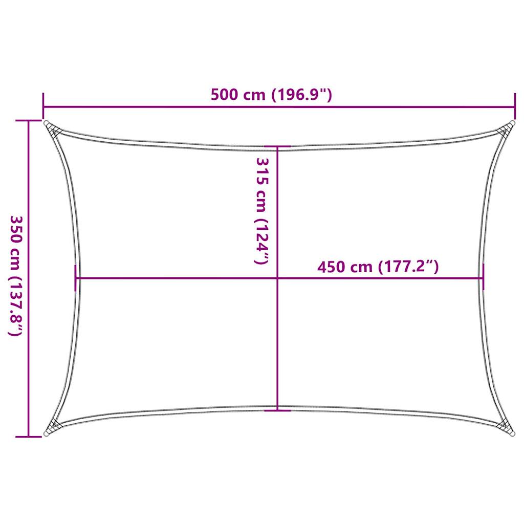 Sunshade Sail 160 g/m² Rectangular Blue 3.5x5 m HDPE