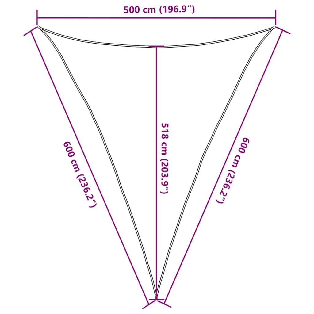 Sunshade Sail 160 g/m² Triangular Blue 5x6x6 m HDPE