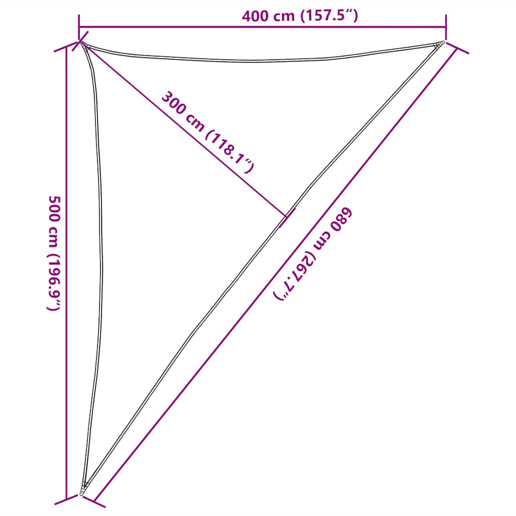 Sunshade Sail 160 g/m² Triangular Blue 4x5x6.8 m HDPE