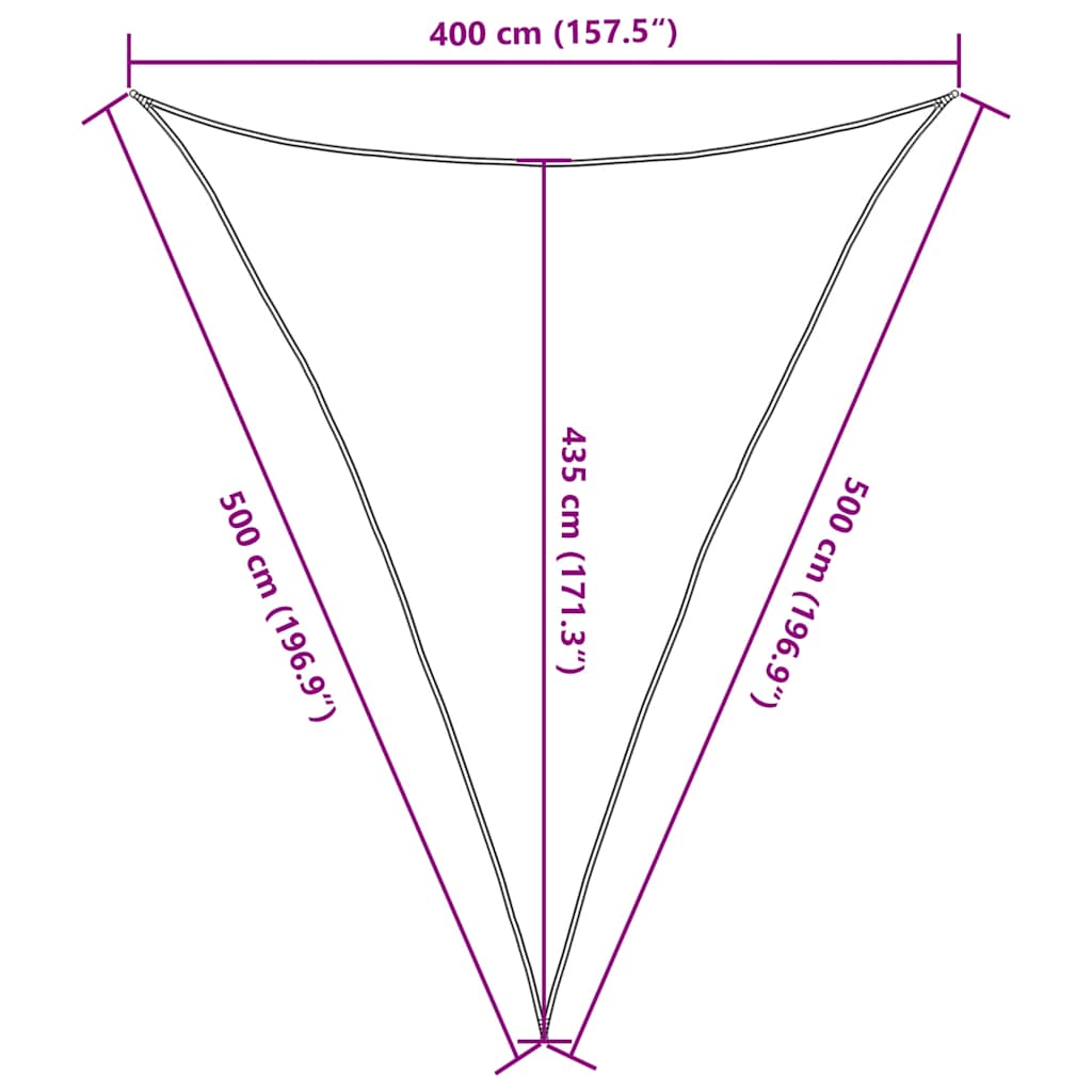 Sunshade Sail 160 g/m² Triangular Yellow 4x5x5 m HDPE