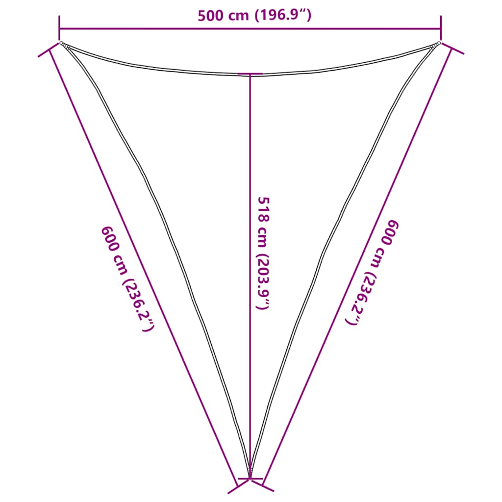 Sunshade Sail 160 g/m² Triangular Yellow 5x6x6 m HDPE