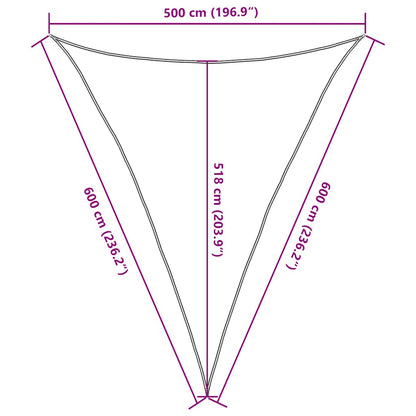 Sunshade Sail 160 g/m² Triangular Yellow 5x6x6 m HDPE