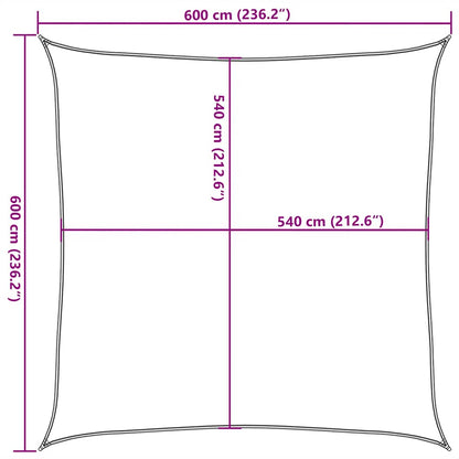 Sunshade Sail 160 g/m² Red 6x6 m HDPE