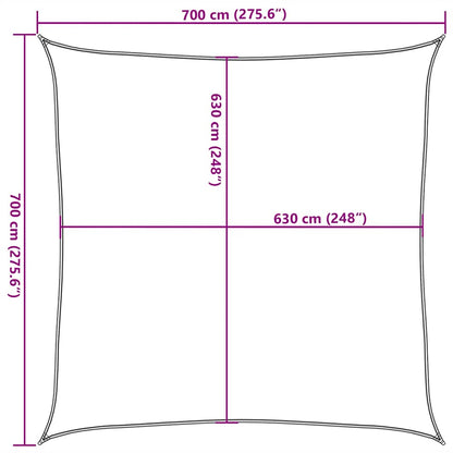 Sunshade Sail 160 g/m² Red 7x7 m HDPE
